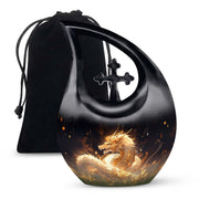 Purple Fantasy Dragon Cremation Urn For Human Ashes - Decorative Ashes Urn