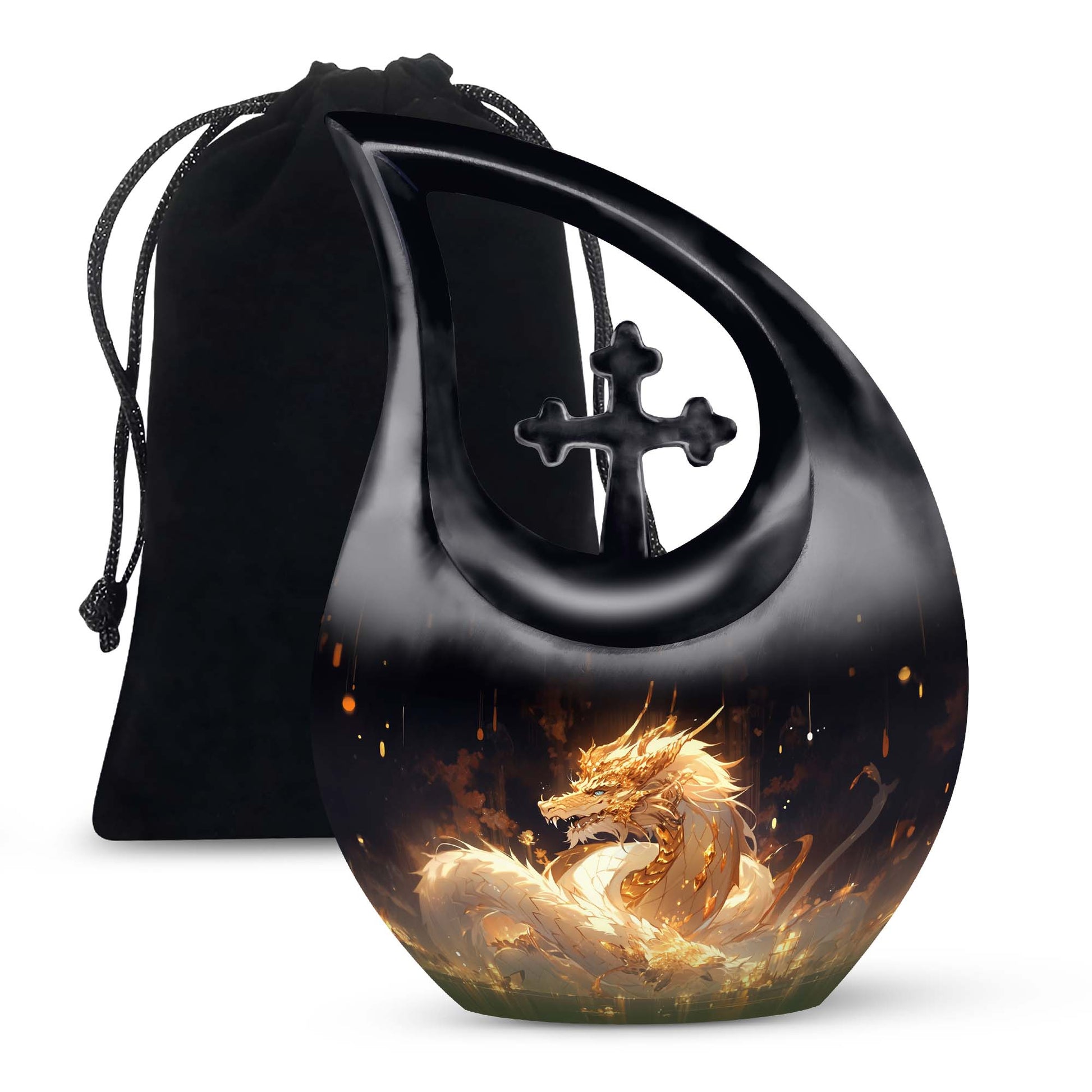 Purple Fantasy Dragon Cremation Urn For Human Ashes - Decorative Ashes Urn