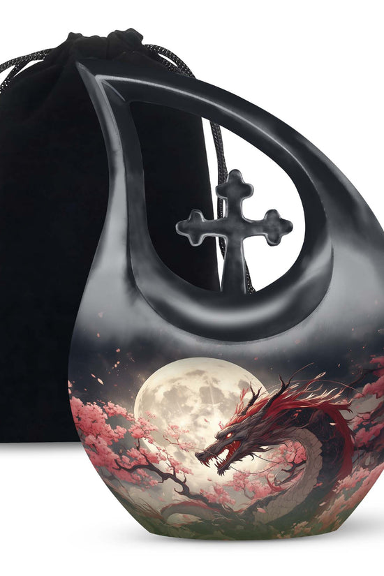 Red Dragon Funeral Urn - Beautiful Theme Memorial Urn For Loved Ones