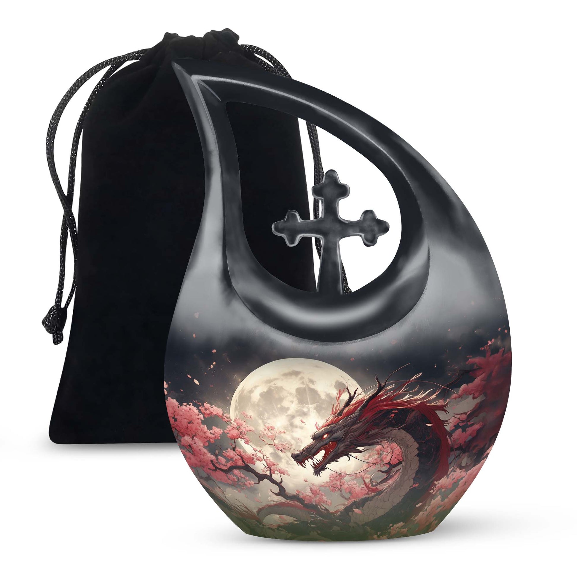 Red Dragon Funeral Urn - Beautiful Theme Memorial Urn For Loved Ones