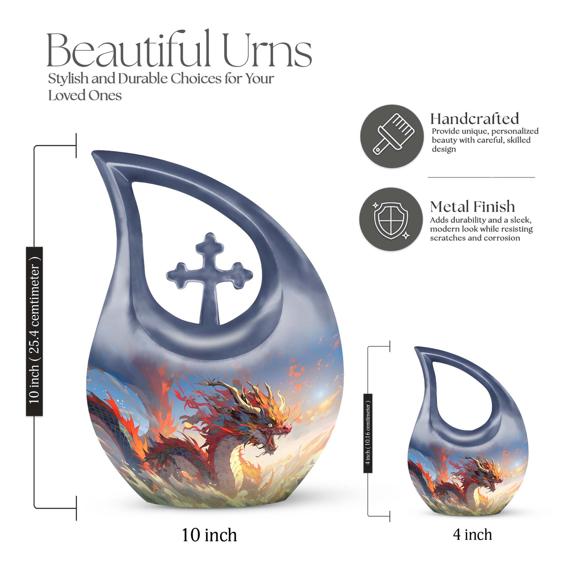 Dragon Urns For Ashes - Small Burial Urns For Adult Human Ashes