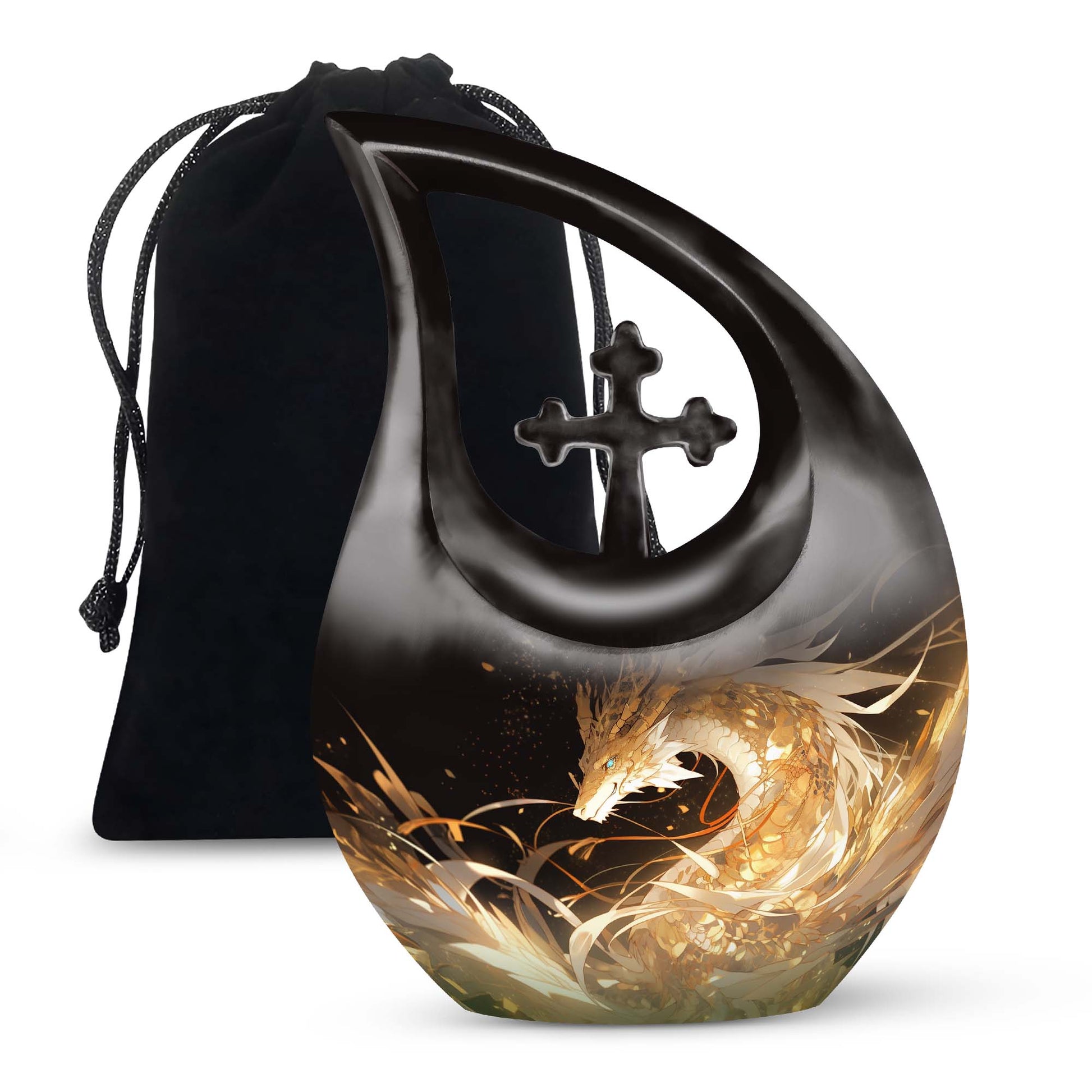 Dragon Guardian Funeral Urn For Human Ashes - Artistic Aluminium Urn