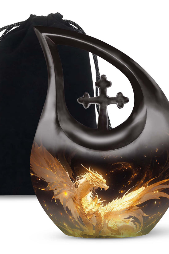 Celestial Dragon Flame Cremation Urn - Premium Adult Urn For Ashes