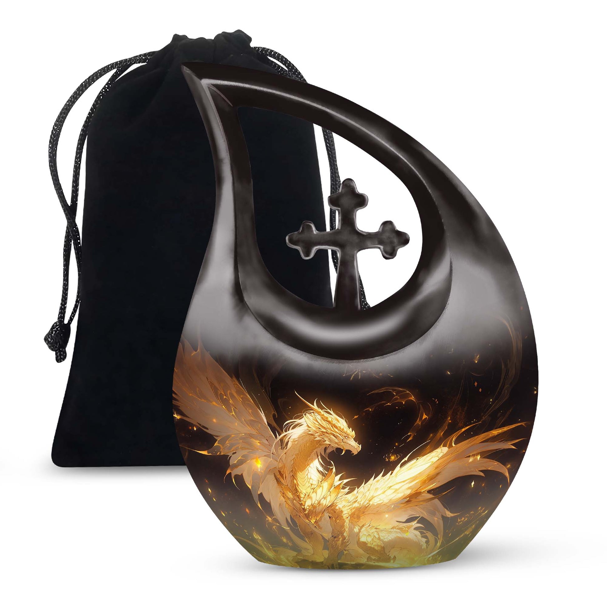 Celestial Dragon Flame Cremation Urn - Premium Adult Urn For Ashes