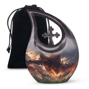 Royal Black Dragon Memorial Urn - Decorative Funeral Urn For Human Ashes