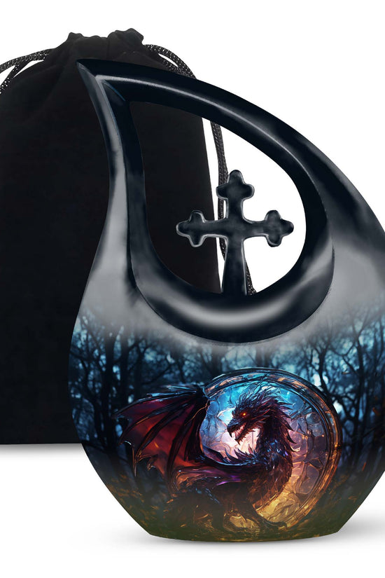 Blue Thunder Dragon Memorial Urn For Ashes - Decorative Cremation Urn