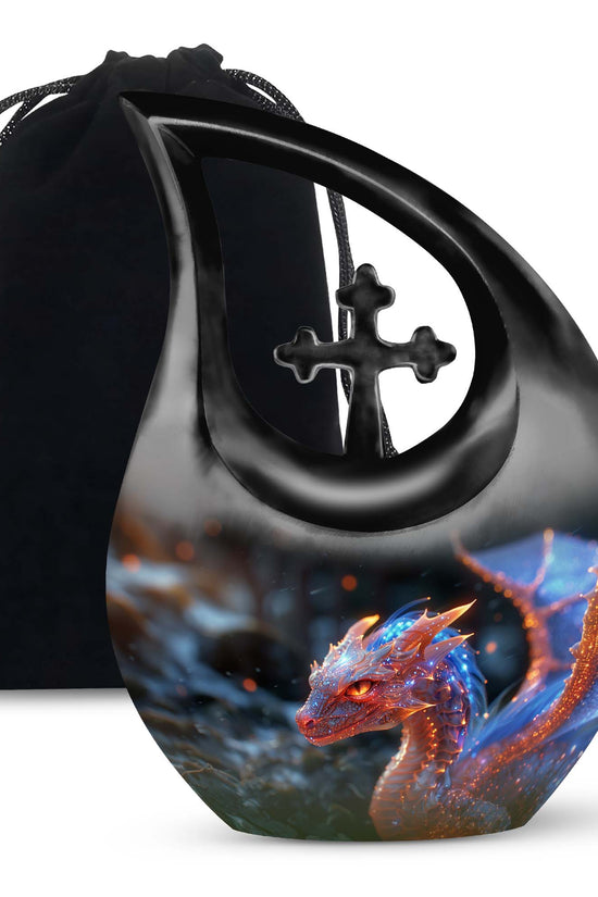 Golden Dragon Wings Cremation Urn For Adults - Artistic Funeral Urn