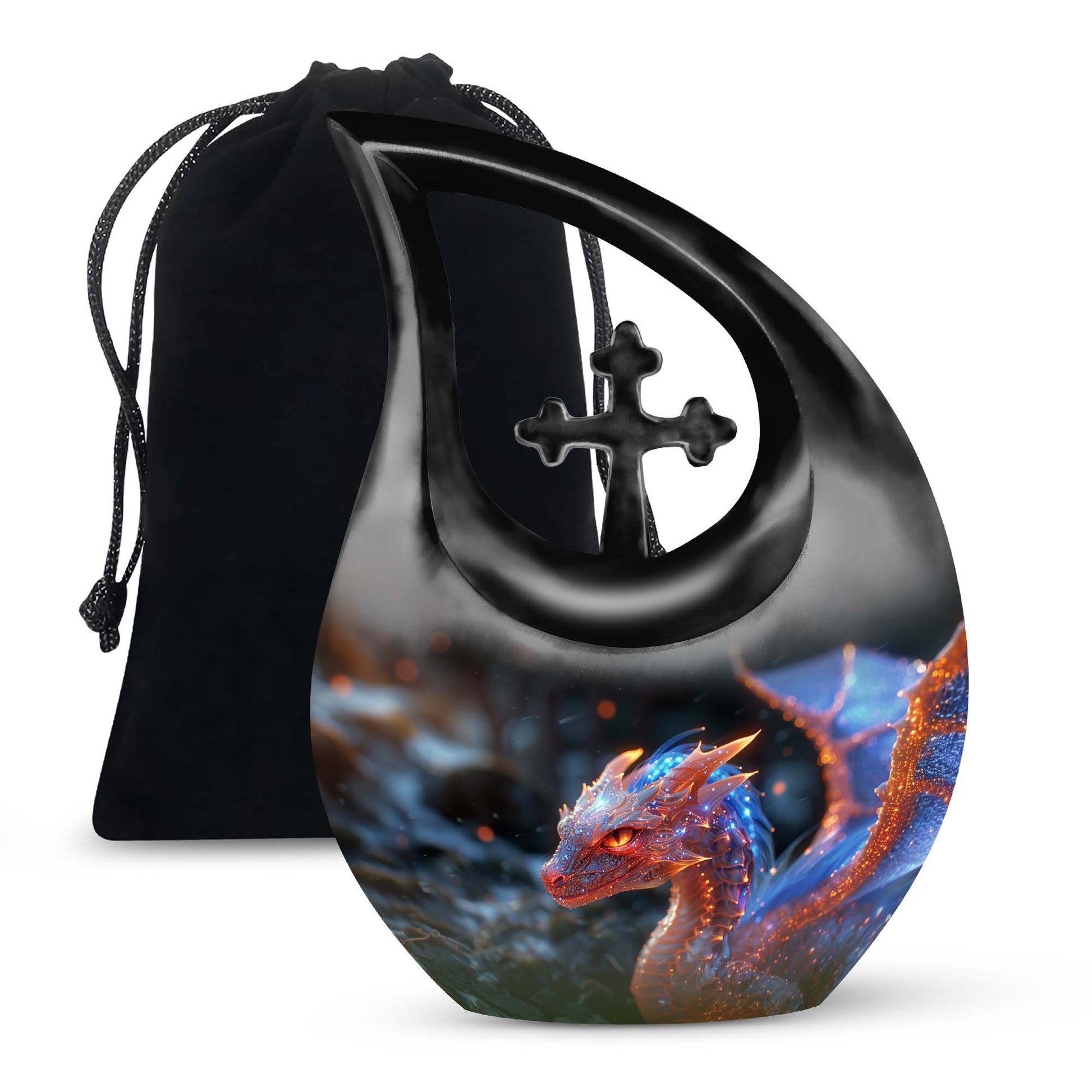 Golden Dragon Wings Cremation Urn For Adults - Artistic Funeral Urn