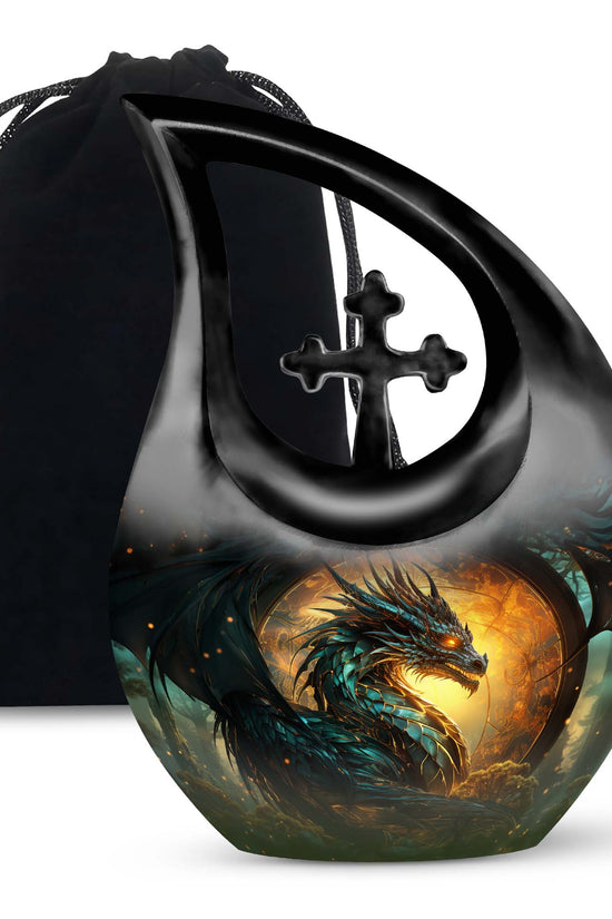 Dragon Warrior Funeral Urn - Aluminium Cremation Urn For Adult Ashes