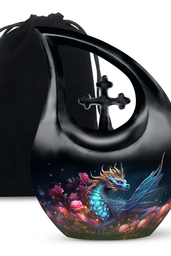 Dragon Theme Funeral Urn - Red Artistic Cremation Urn For Adult Ashes