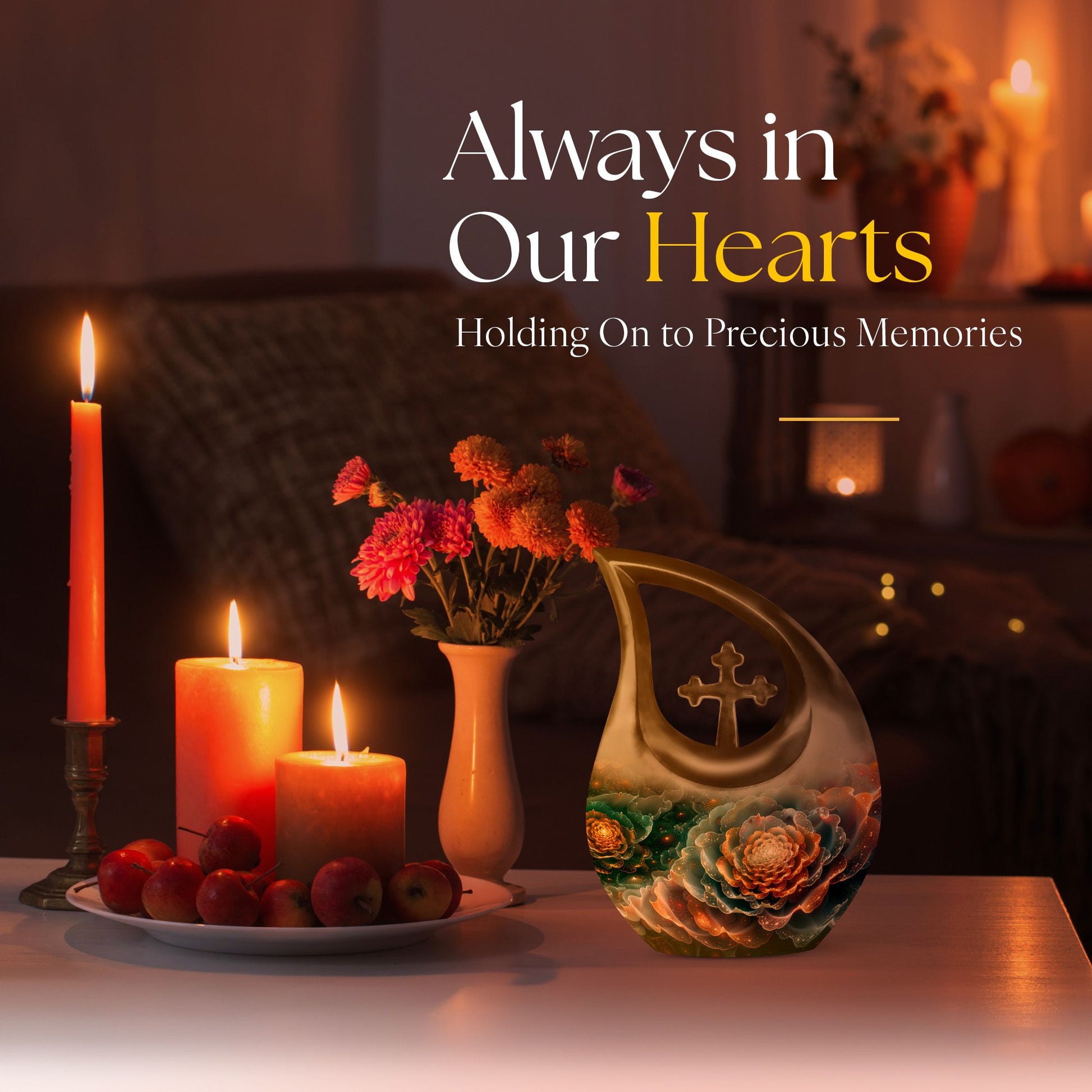 Flower Urns For Ashes - Cremation Urn For Adults