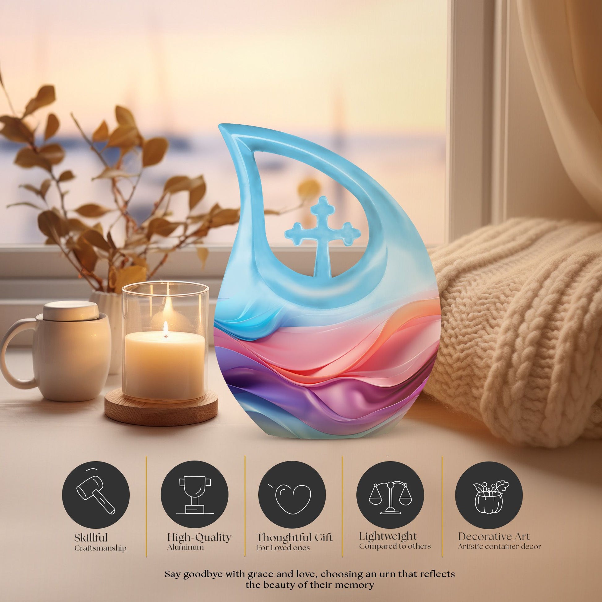 Waves Urns For Ashes - Small Urns For Cremation Ashes