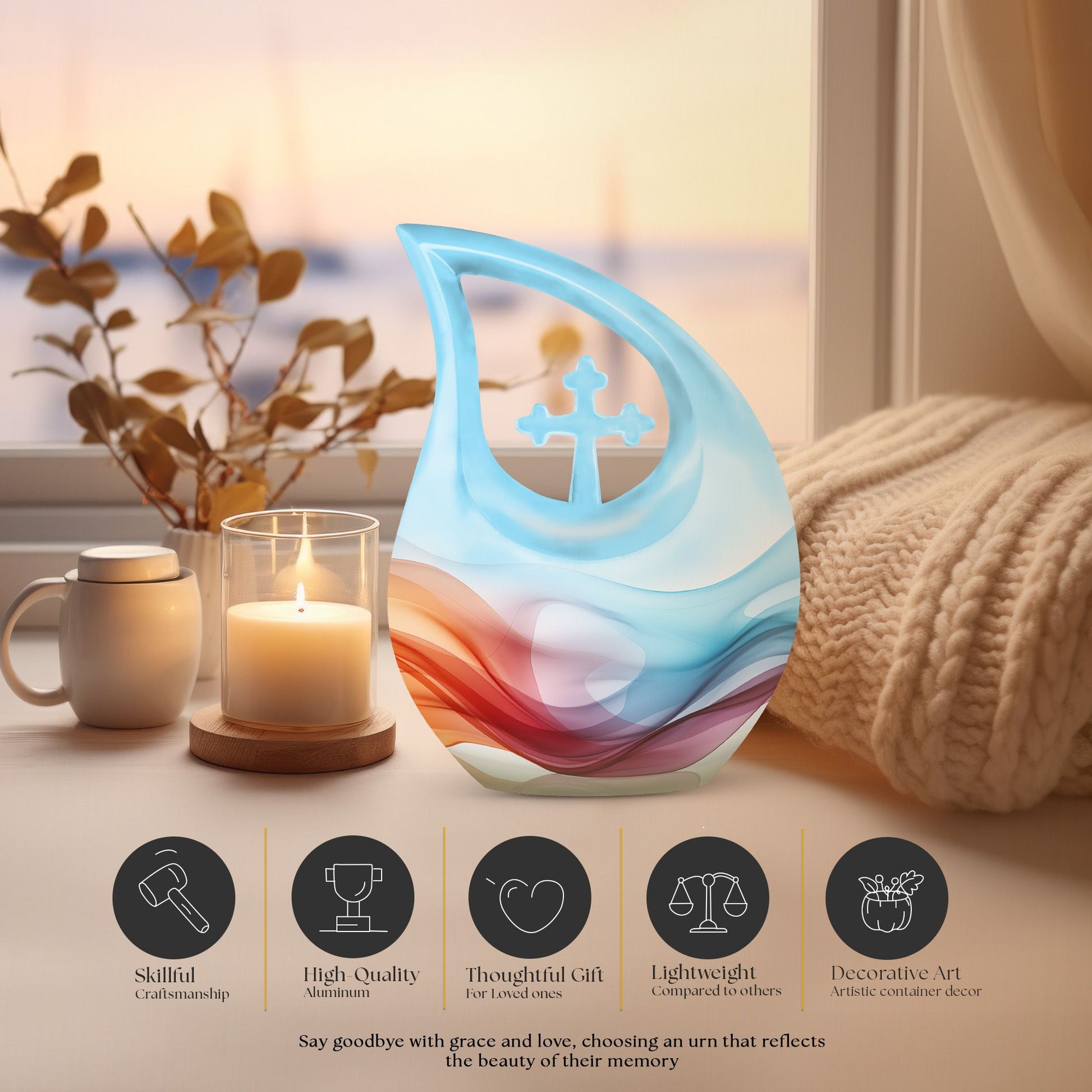 Waves Urns For Ashes - Adult Size Cremation Urns
