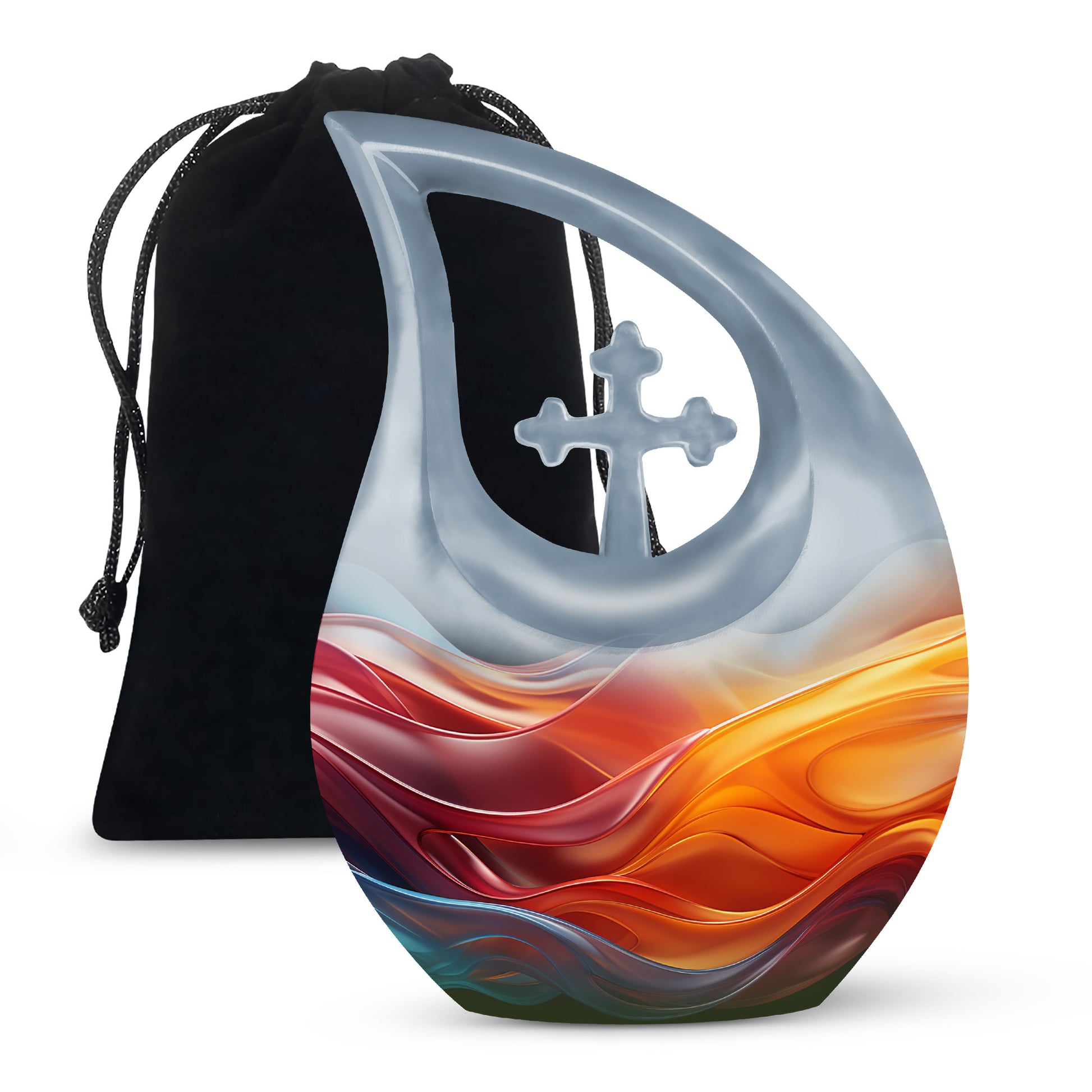 Cremation Urn For Ashes - Black Aluminum Urn For Loved Ones