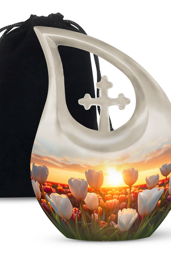 Serene Sunset Tulip Urn - Premium Memorial Urn For Loved Ones