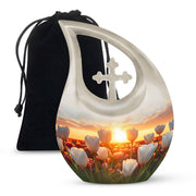 Serene Sunset Tulip Urn - Premium Memorial Urn For Loved Ones