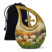 Peaceful Tulip Funeral Urn - Large Memorial Urn For Human Ashes