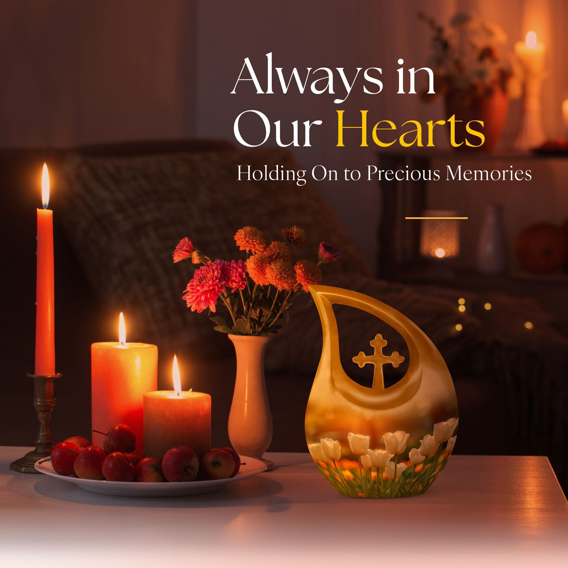 Flowers Urns For Ashes - Cremation Urn For Adult