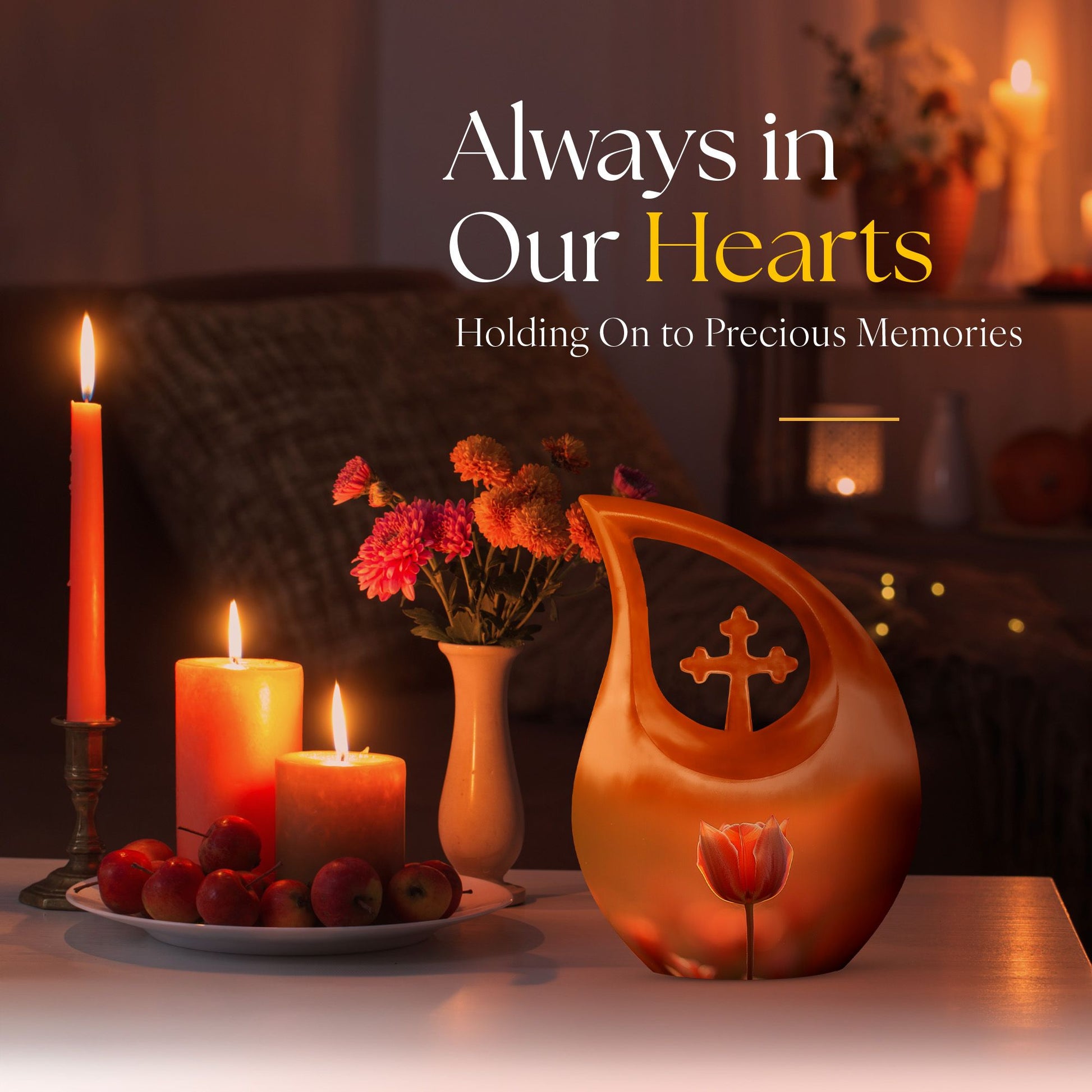 Flowers Urns For Ashes - Cremation Urns For Human Ashes Adult Set