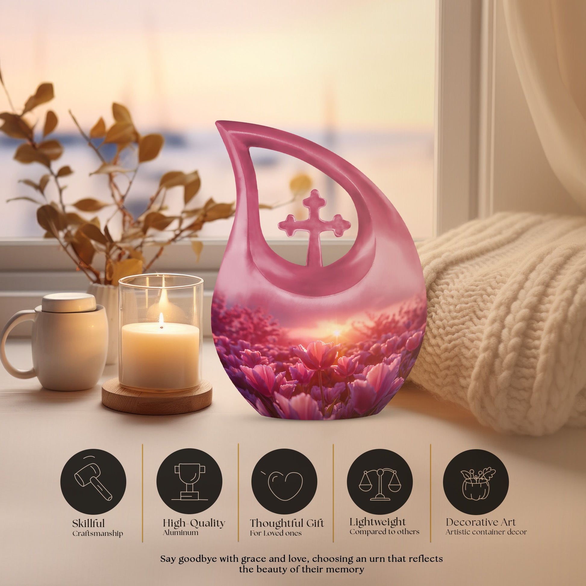 Flowers Urns For Ashes - Cremation Urns Set