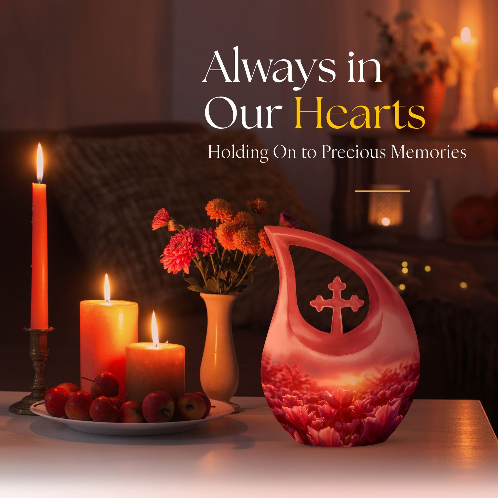 Flowers Urns For Ashes - Cremation Urns Set