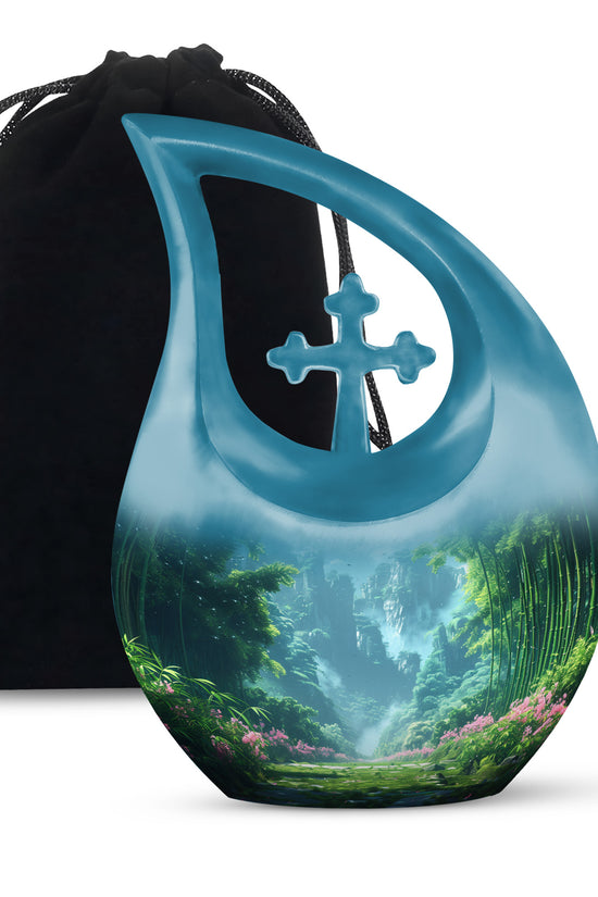 Forest Landscape Funeral Urn - Nature Cremation Urn For Human Ashes