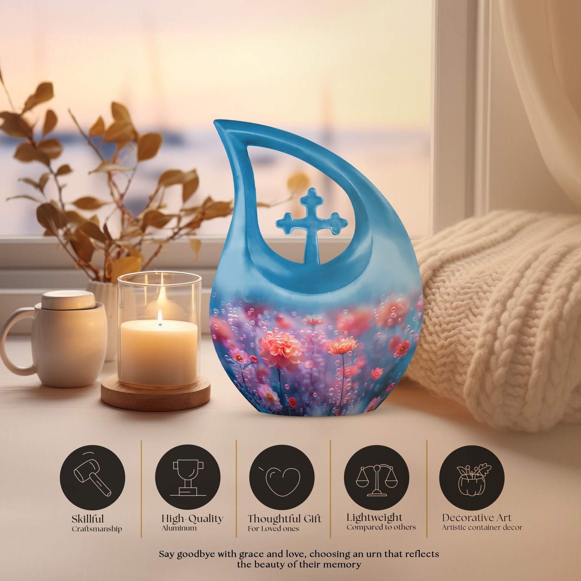Flowers Urns For Ashes - Cremation Urn Keepsake