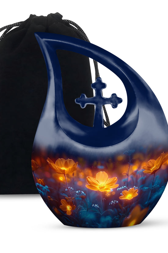 Glowing Beautiful Flower Memorial - Large Cremation Urn For Loved Ones