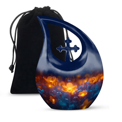 Glowing Beautiful Flower Memorial - Large Cremation Urn For Loved Ones