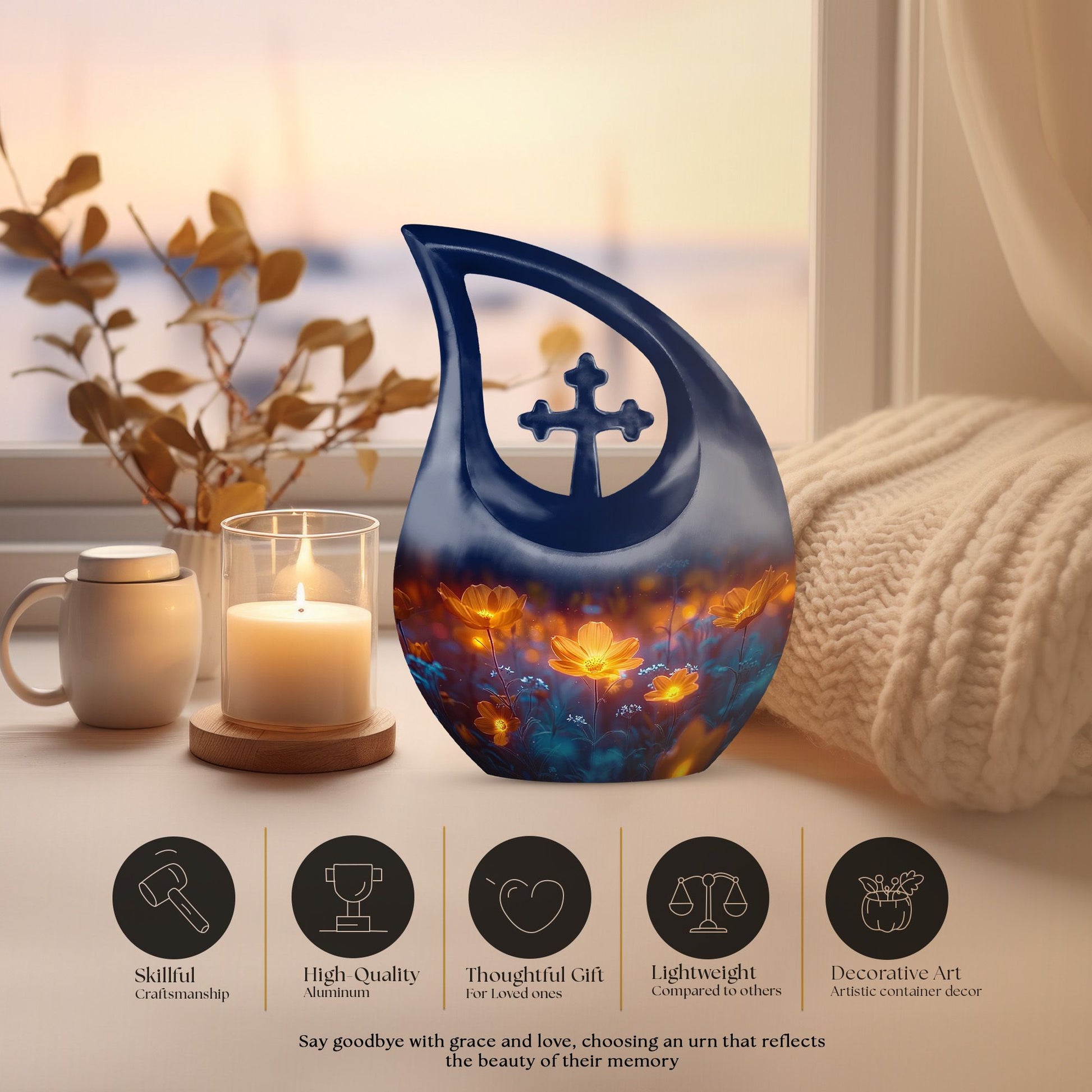 Flowers Urns For Ashes - Small Cremation Keepsakes