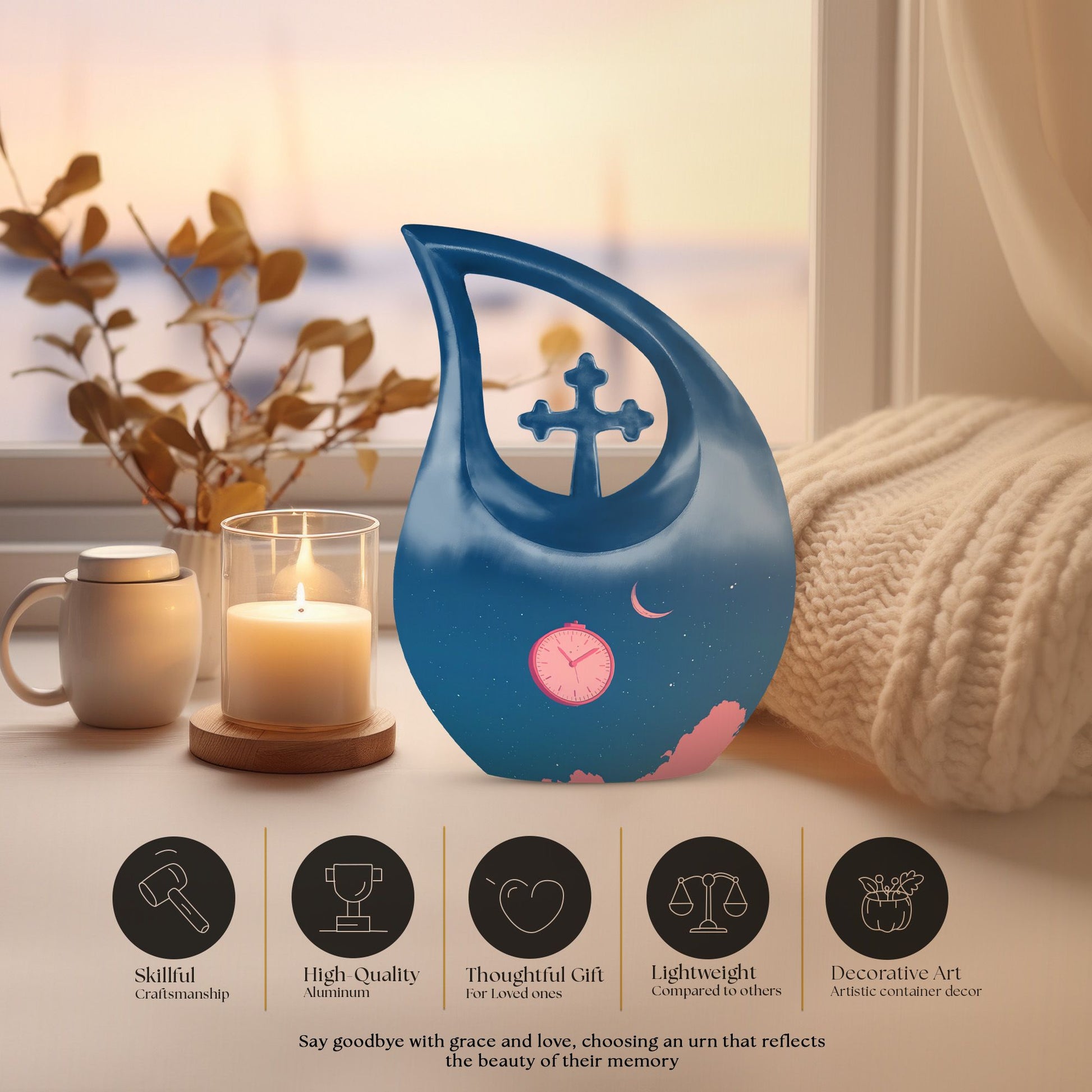 Wall Clock Urns For Ashes - Cremation Urn For Human