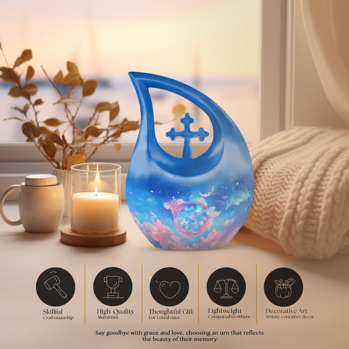 Table Clock Urns For Ashes - Cremation Urn Adult Human
