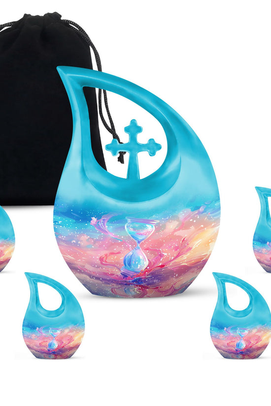 Sand Clock Urns For Ashes - Cremation Urns For Human Ashes Adult Black