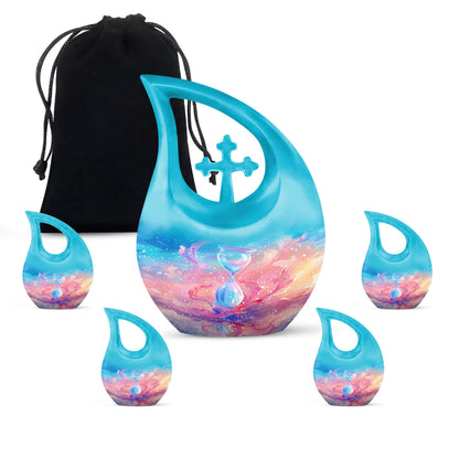 Sand Clock Urns For Ashes - Cremation Urns For Human Ashes Adult Black