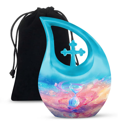 Sand Clock Urns For Ashes - Cremation Urns For Human Ashes Adult Black