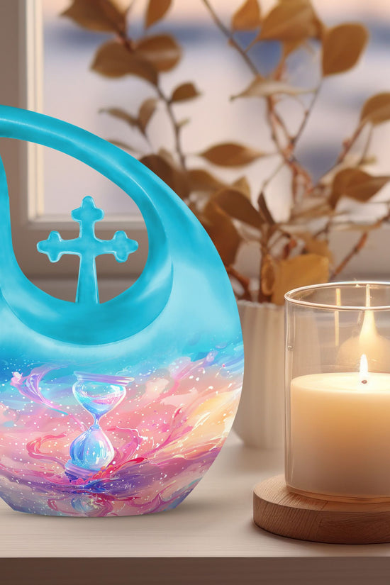 Sand Clock Urns For Ashes - Cremation Urns For Human Ashes Adult Black