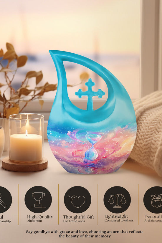 Sand Clock Urns For Ashes - Cremation Urns For Human Ashes Adult Black