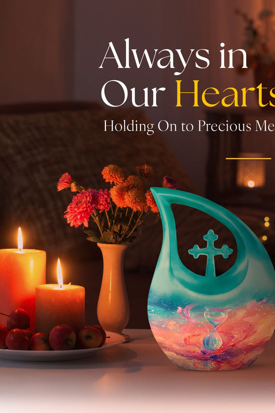 Sand Clock Urns For Ashes - Cremation Urns For Human Ashes Adult Black