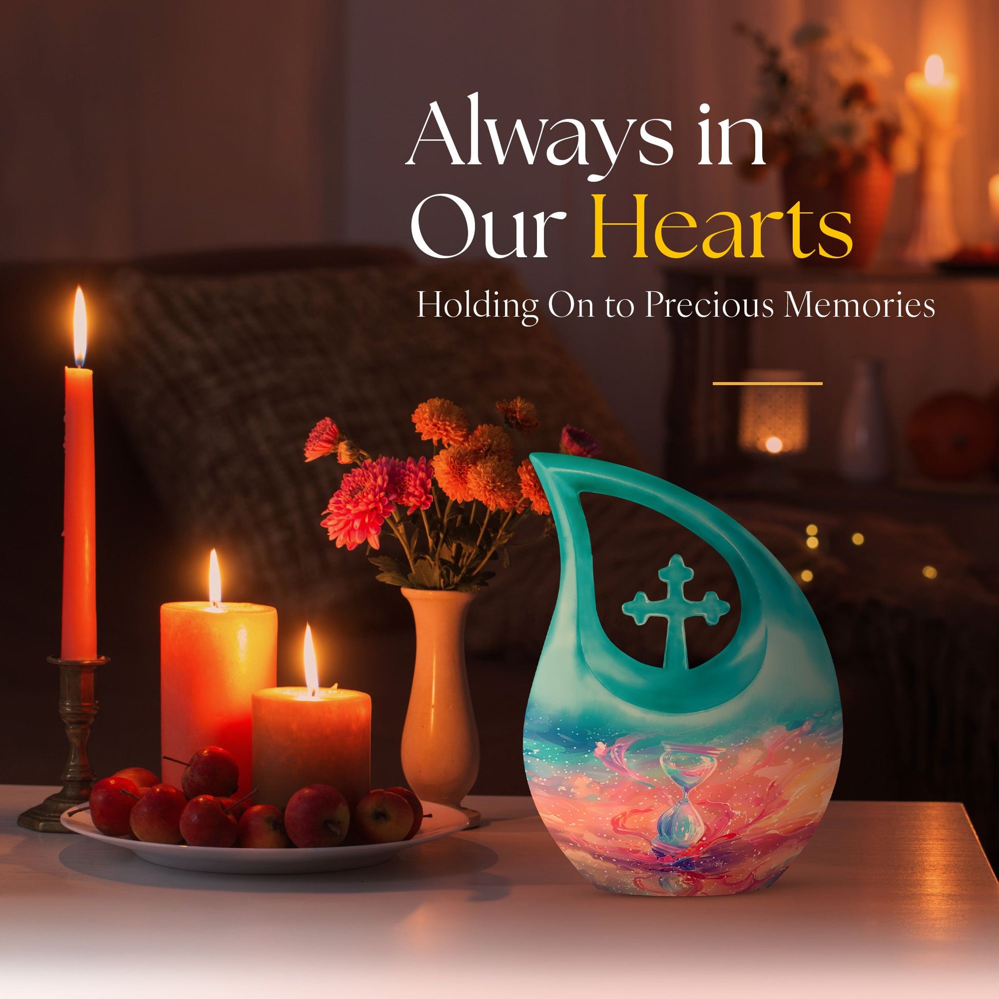 Sand Clock Urns For Ashes - Cremation Urns For Human Ashes Adult Black