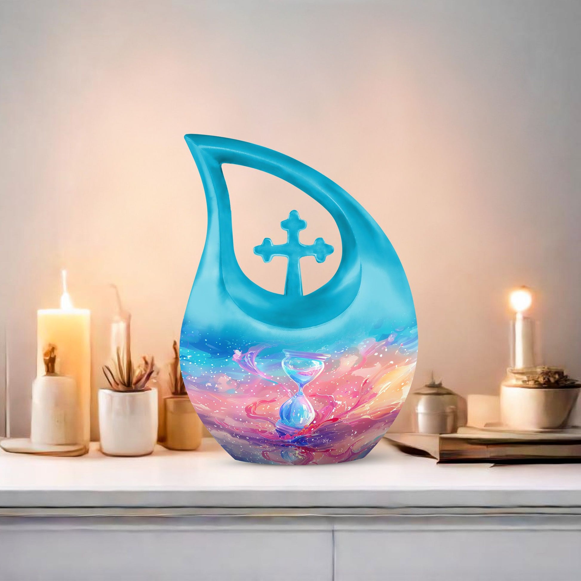 Sand Clock Urns For Ashes - Cremation Urns For Human Ashes Adult Black