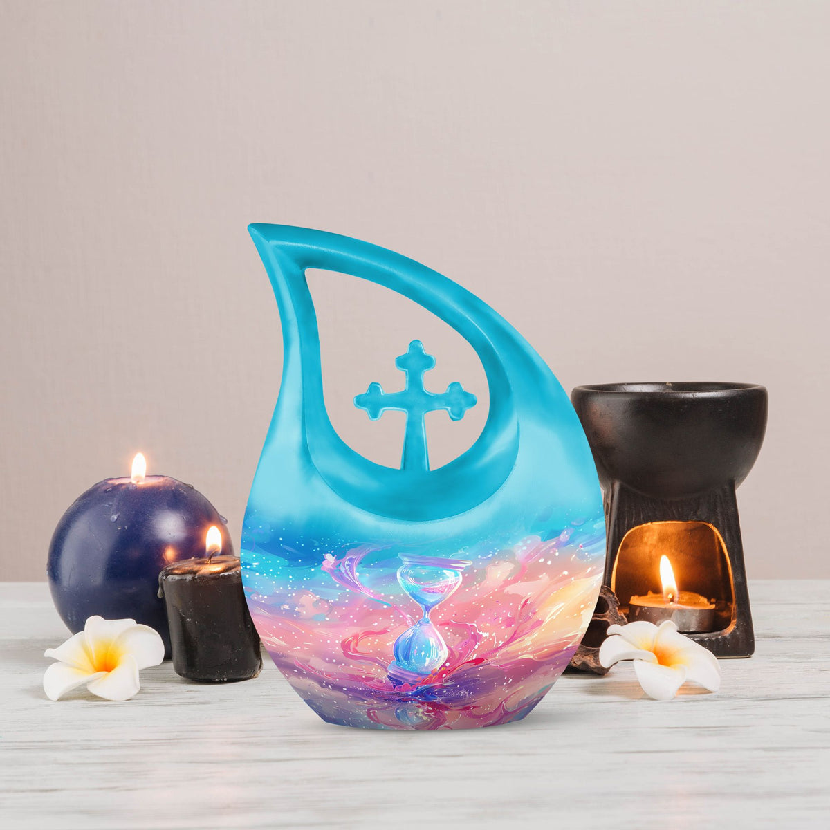 Sand Clock Urns For Ashes - Cremation Urns For Human Ashes Adult Black
