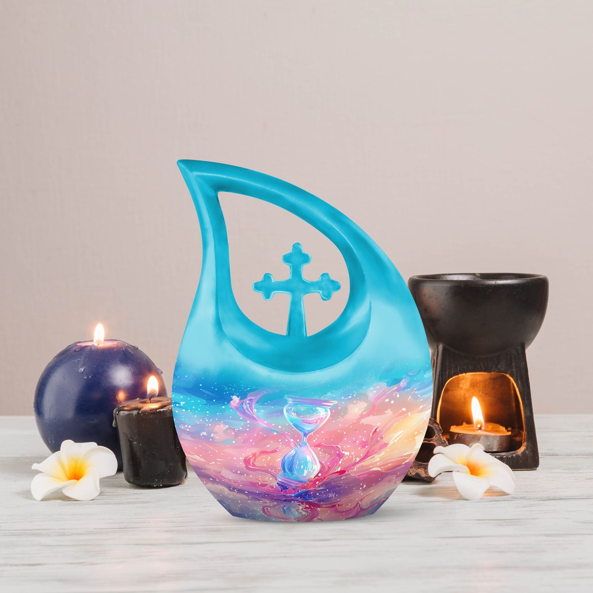 Sand Clock Urns For Ashes - Cremation Urns For Human Ashes Adult Black