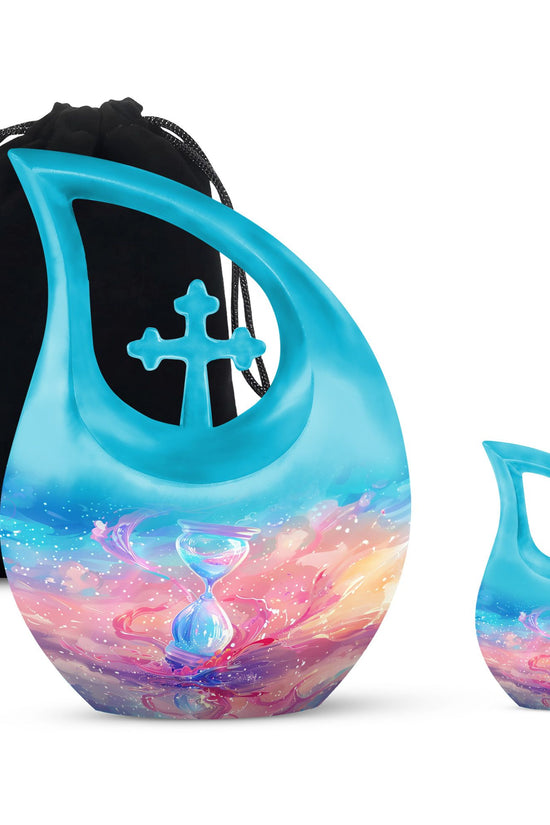 Sand Clock Urns For Ashes - Cremation Urns For Human Ashes Adult Black