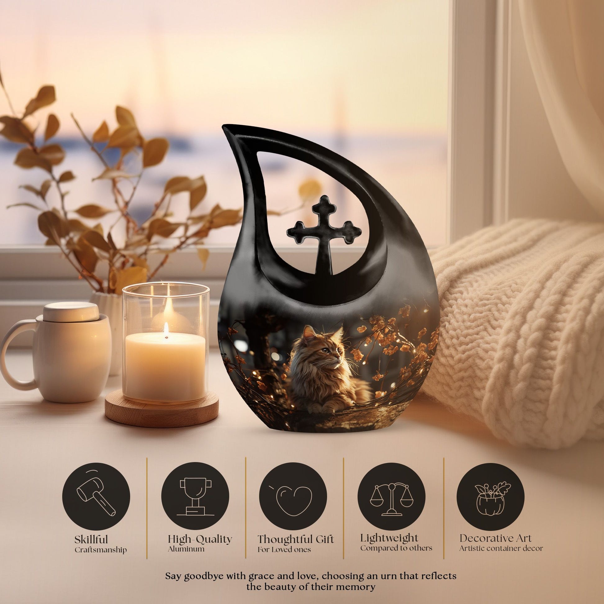Cat Urns For Ashes - Mini Urn For Human Ashes