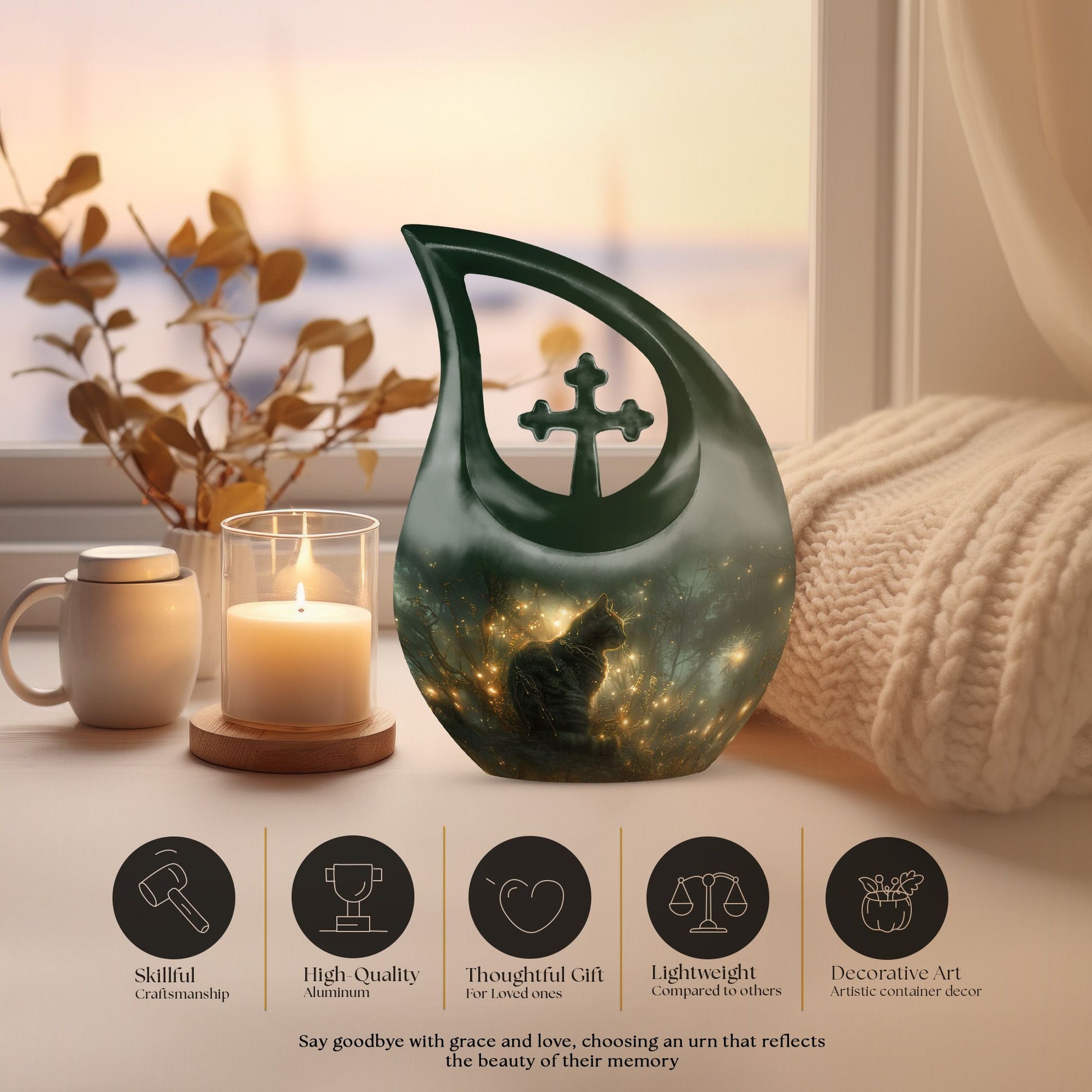 Cat Urns For Ashes - Memorial Ashes Keepsake