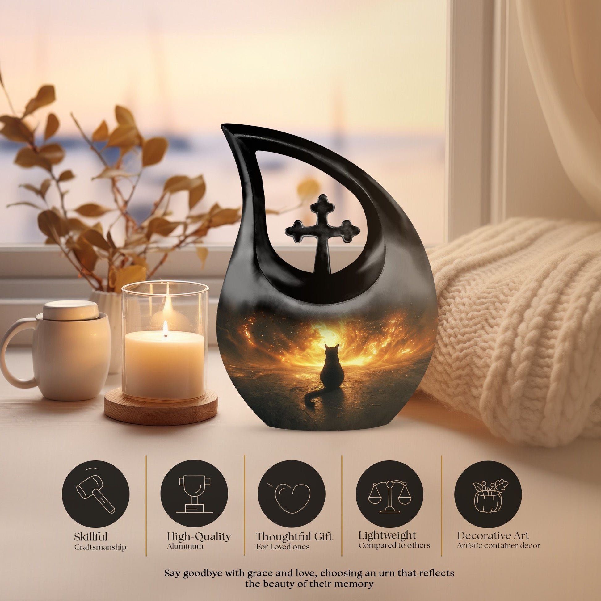 Cat Urns For Ashes - Urn Keepsake For Human Ashes