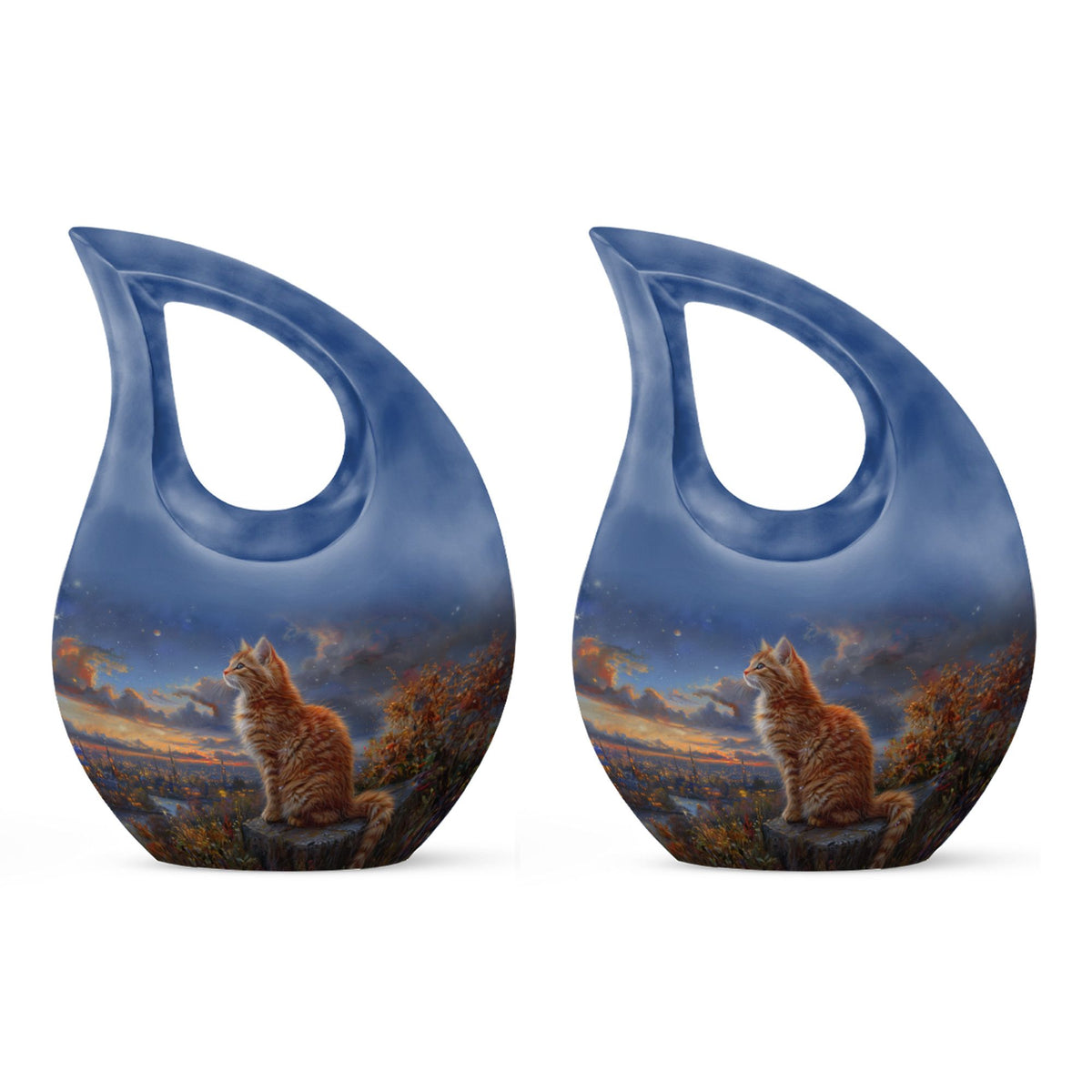 Cat Urns For Ashes - Urn With Keepsake Combo