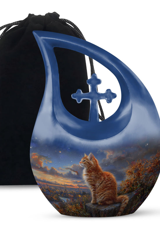 Cat Urns For Ashes - Urn With Keepsake Combo