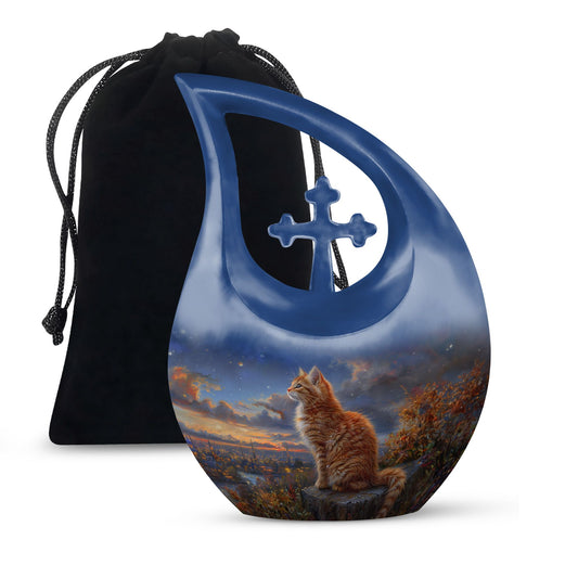 Cat Urns For Ashes - Urn With Keepsake Combo