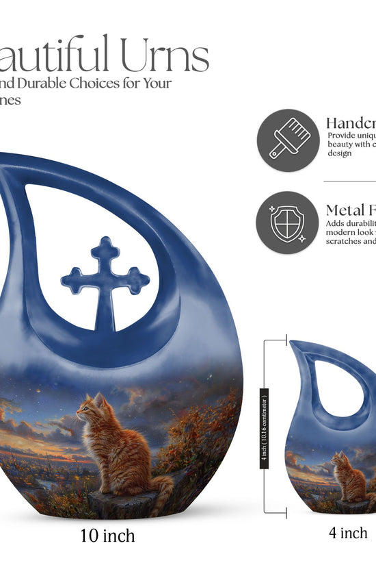 Cat Urns For Ashes - Urn With Keepsake Combo